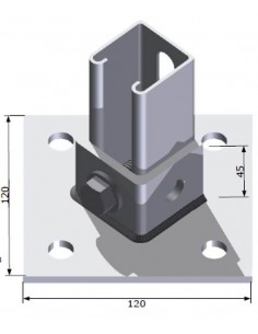 Piastra base 4 fori h. 45 mm